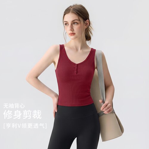 夏季新款运动内衣带胸垫一体式外穿吊带无袖上衣背心瑜伽服批发