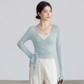 罩衫 超好看瑜伽服上衣绑带修身 舞蹈专业普拉提训练服运动健身长袖