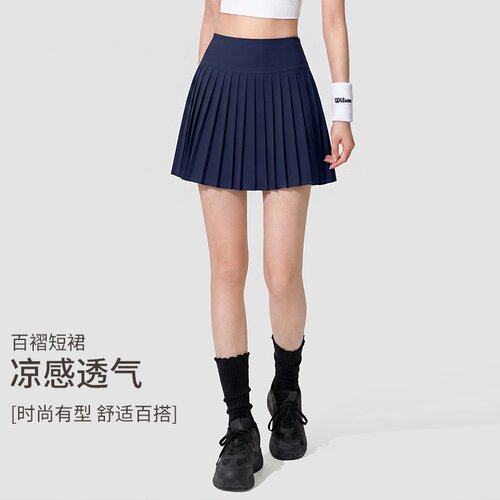 运动短裙防走光百褶裙子瑜伽服跑步训练半身裙羽毛球服网球裙套装