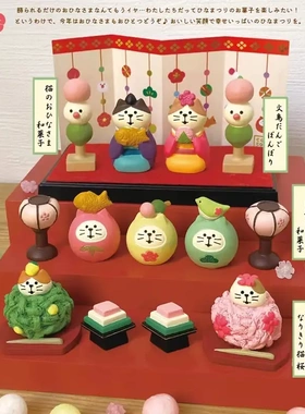 日式猫女儿节创意潮玩树脂小猫咪摆件杂货ZAKKA盆景装饰INS礼物品