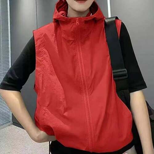 【带透气网】防晒服女韩版百搭薄款连帽马甲小个子宽松无袖外套潮