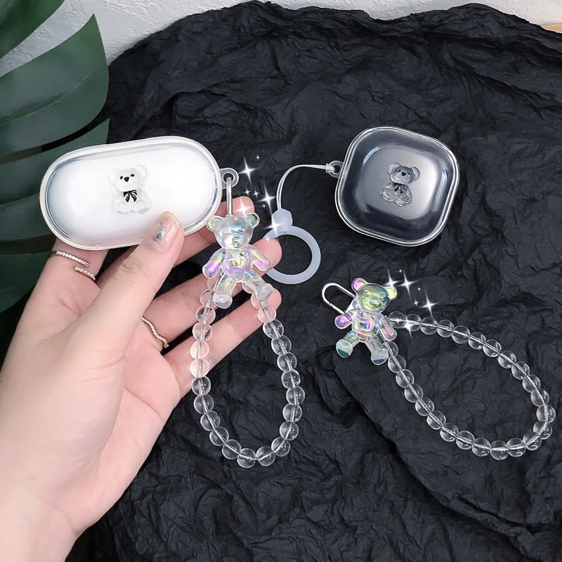 可爱小熊适用三星Galaxy Buds2 live蓝牙耳机保护套budspro透明壳