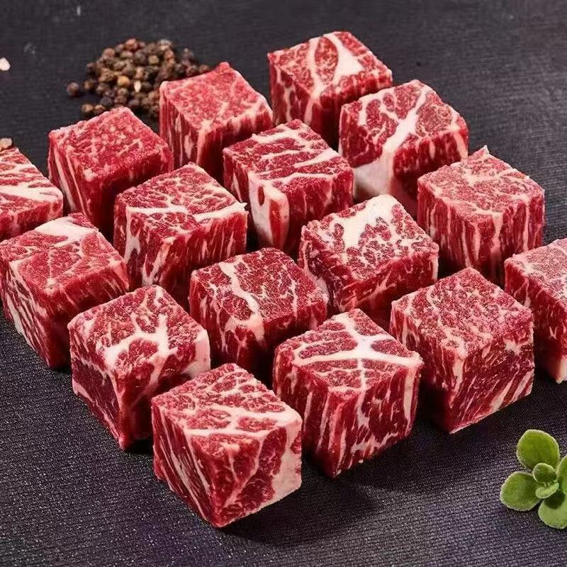 雪花牛肉粒1kg烧烤食材