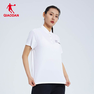 【商场同款】中国乔丹短袖女polo衫2023夏季透气翻领运动休闲T恤