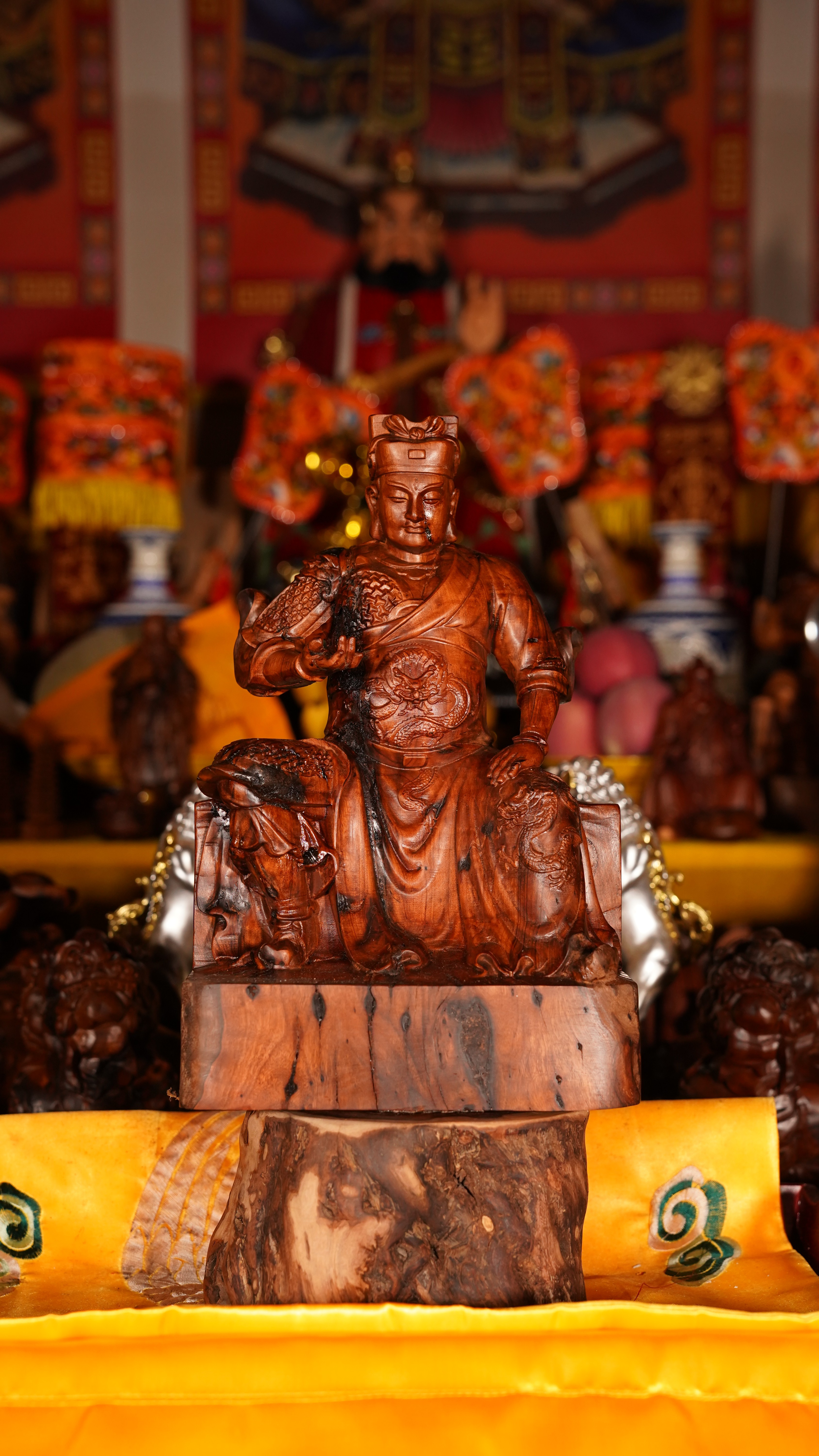 龙虎山直发天然雷击枣木雕华光大帝马王爷马灵官摆件家居客厅