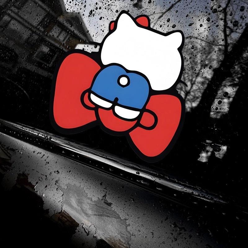 卡通蝴蝶结hellokitty装饰汽车贴