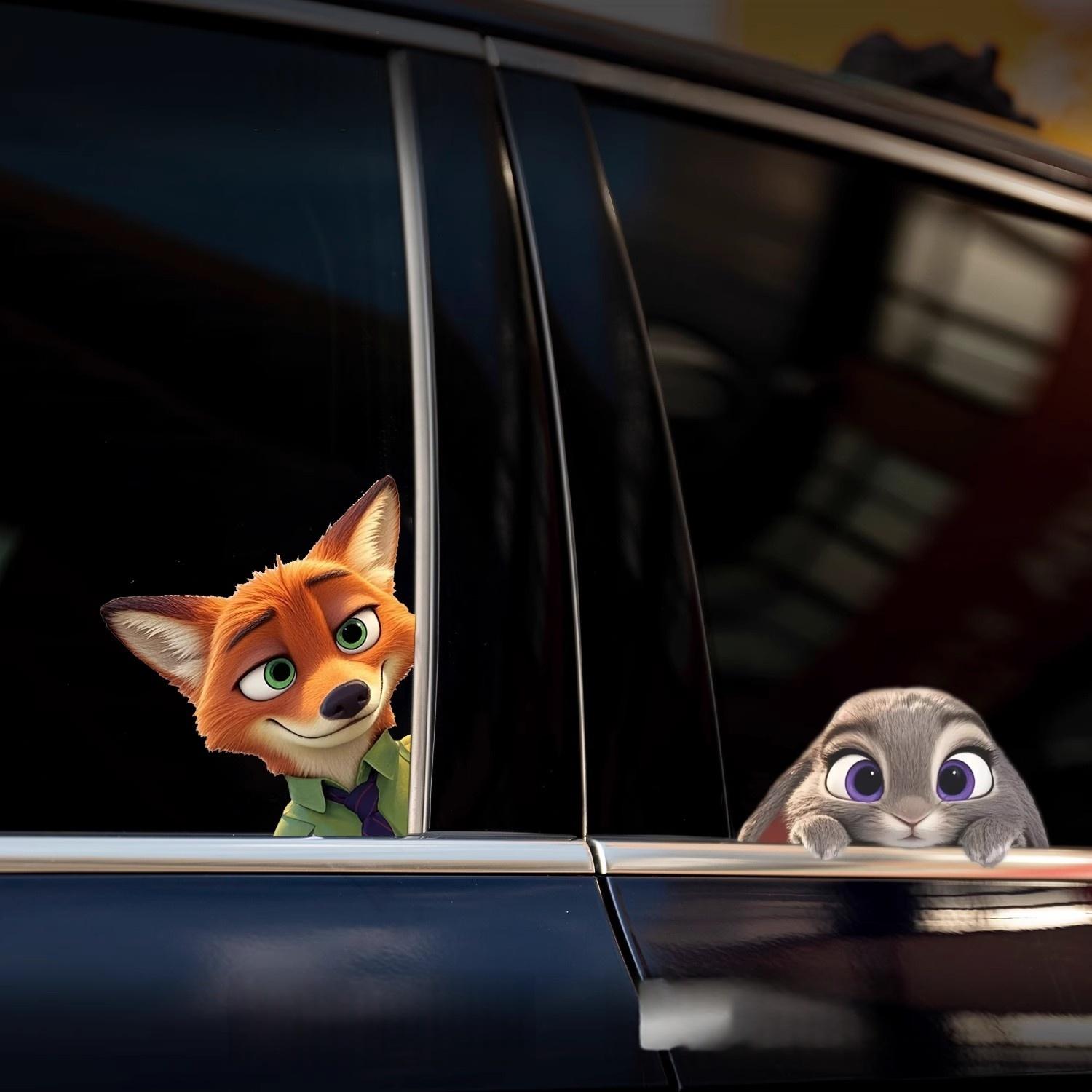 可爱卡通尼克朱迪创意贴画汽车贴