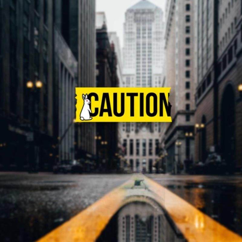 反光车贴可爱兔子警示长贴车身装饰行李箱头盔公路车防水贴纸