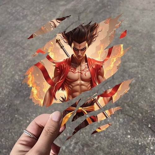 个性哪吒魔童动漫汽车贴纸装饰图