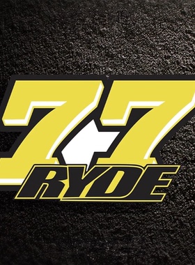 个性创意文字黄色数字77 RYDE潮流汽车贴纸划痕遮盖全车身防水贴