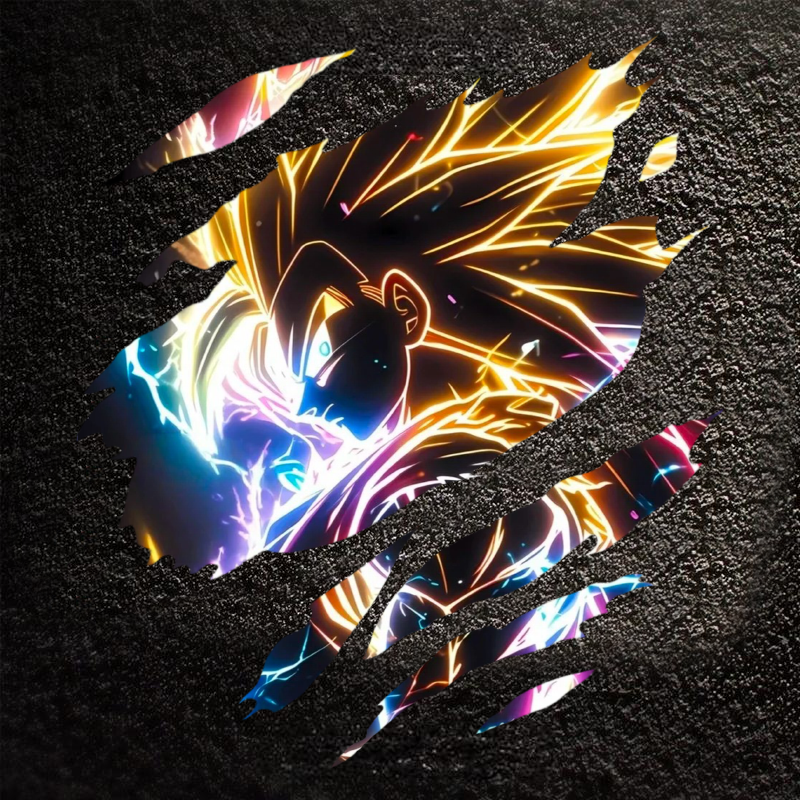 动漫七龙珠撕裂悟空摩托汽车个性创意车身玻璃装饰防水防晒车贴纸