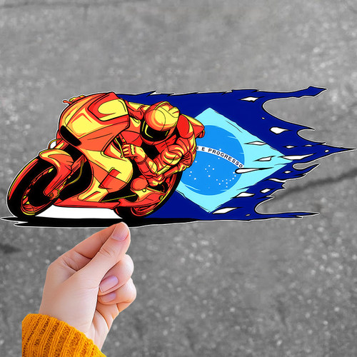 威诗柏疾驰红色摩托车三角窗贴