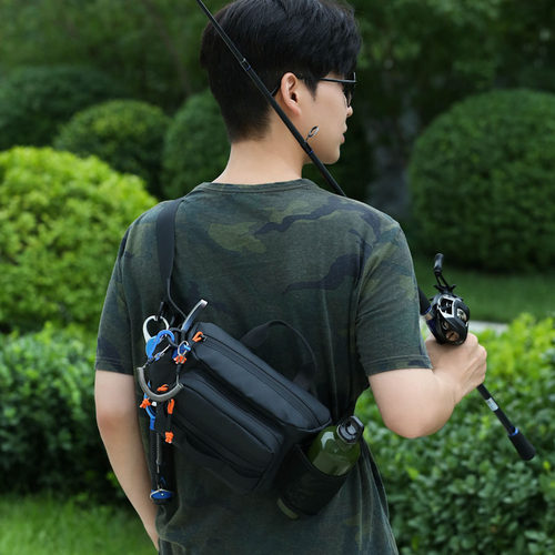 腰包斜挎两用路亚包专用防水男多功能骑行便携工具收纳弹弓小背包