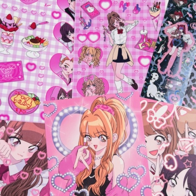 【现货包邮】韩国pumpum动漫女孩人物素材咕卡贴纸ins手账diy装饰