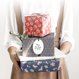 iconic韩国小清新创意手工DIY礼物包装纸盒可爱包装袋礼品纸盒L号