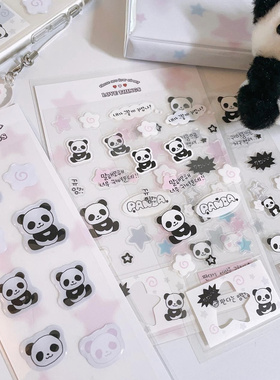 现货韩国lovethings可爱熊猫兔子立体贴纸ins咕卡装饰追星防水贴