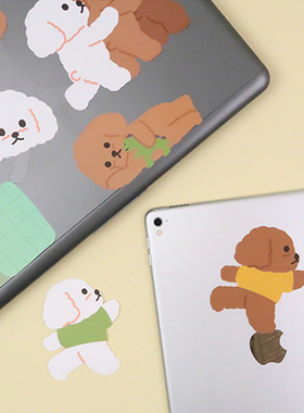 韩国dalb可爱狗防水笔记本电脑ipad贴纸可移无痕diy装饰贴不留胶