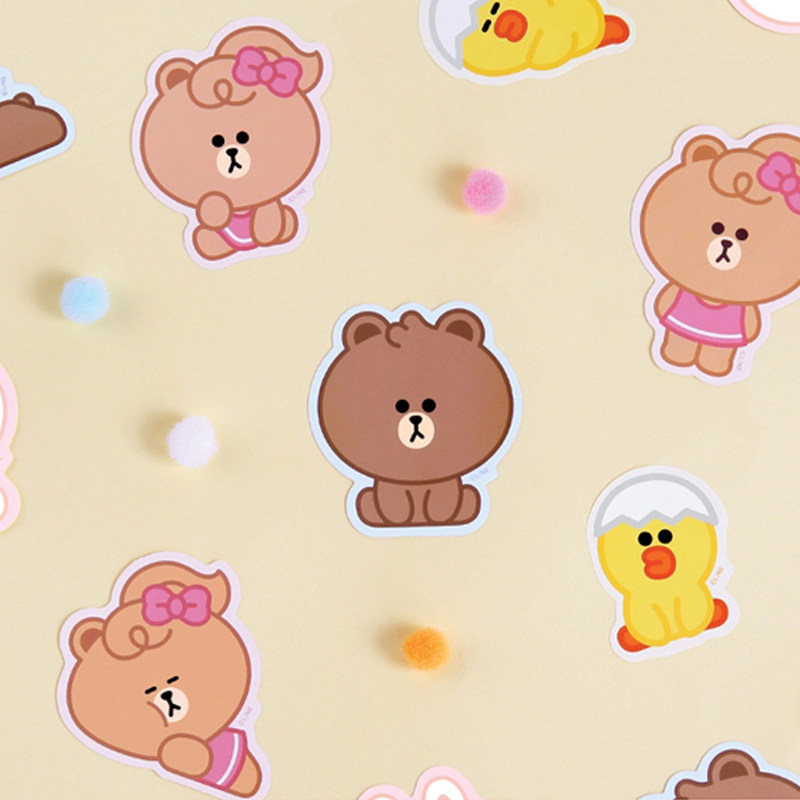 line friends monopoly 联名布朗熊可妮莎莉贴纸手机电脑diy贴纸