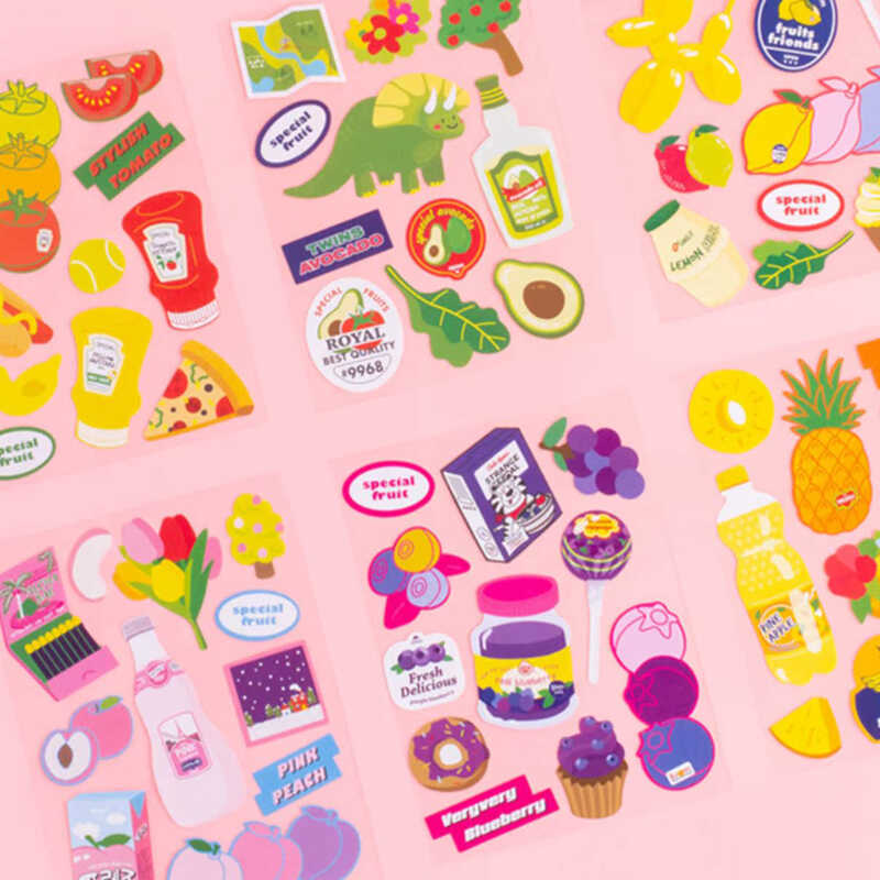 韩国lucalab可爱水果防水贴纸手帐diy贴纸手机ipad电脑diy装饰贴