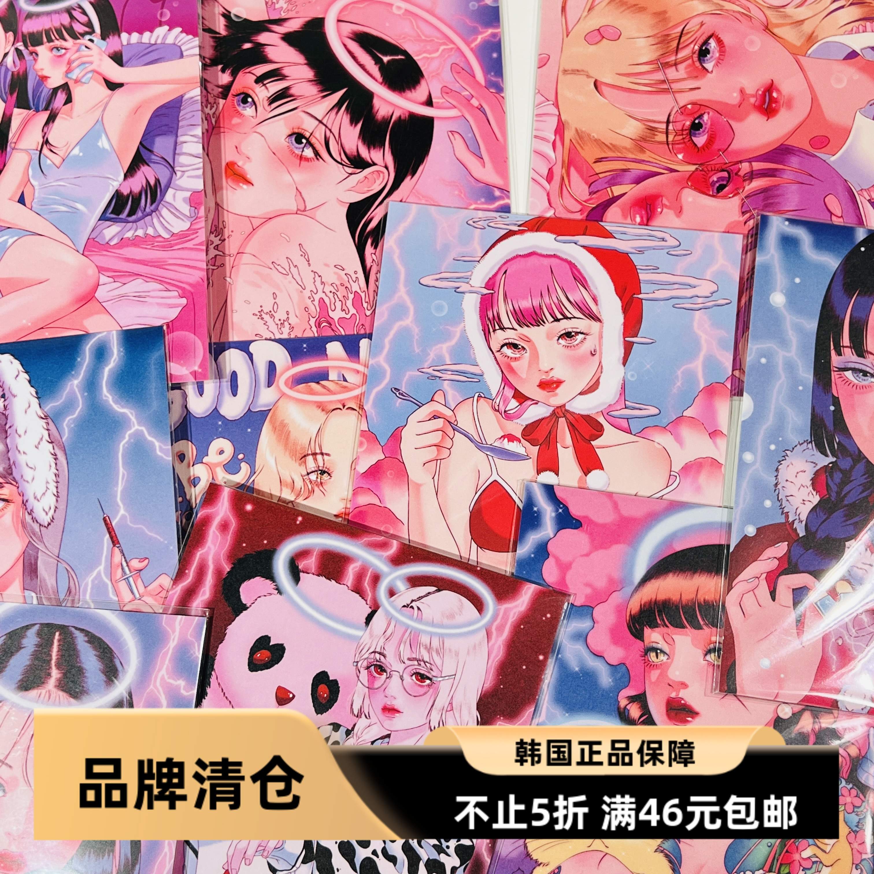 【现货】 韩国ANGEL CLUB女孩人物插画明信片ins风桌装饰卡片