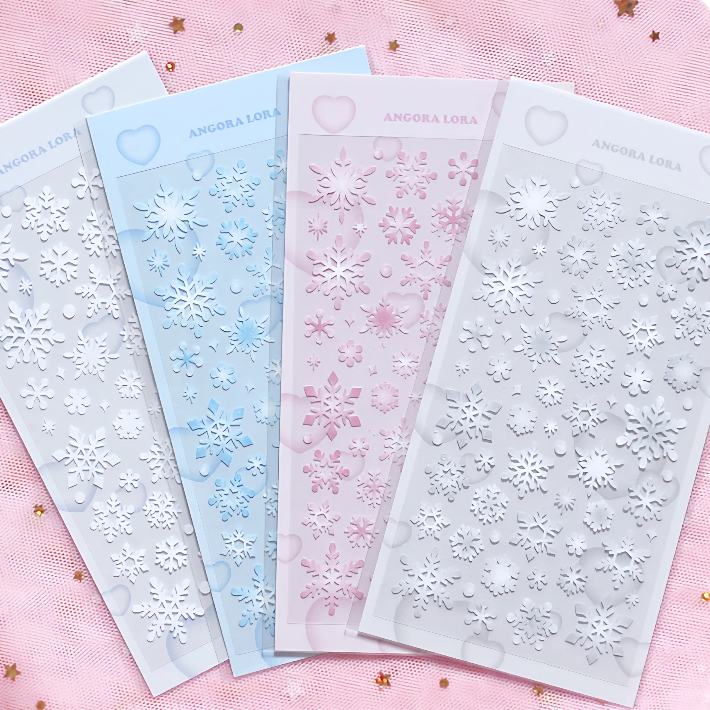 韩国angoralora雪花咕卡贴纸