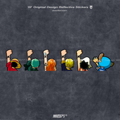 反光车贴索隆路飞海贼王动漫组合反光贴摩托电动车汽车装 饰贴防水