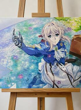 纯手工画二次元动漫油画丙烯手绘定制Molly拉布布人物角色设计