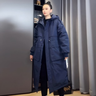 休闲冬季 棉服女大码 连帽加厚棉服过膝中长款 韩版 外套 宽松长款