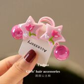 手绘多巴胺星星儿童扎马尾辫发绳高弹力小女孩橡皮筋绕绕宝宝头绳