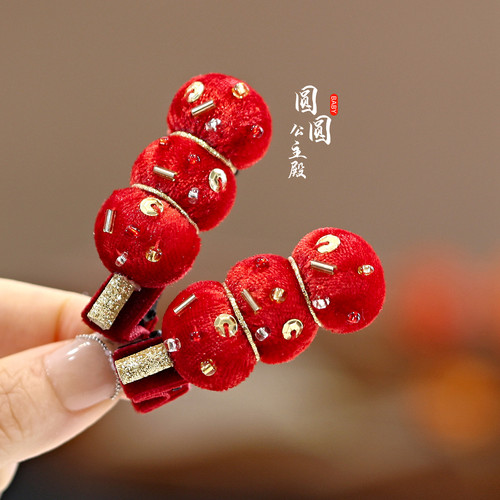 新年糖葫芦发夹宝宝头发少小发圈