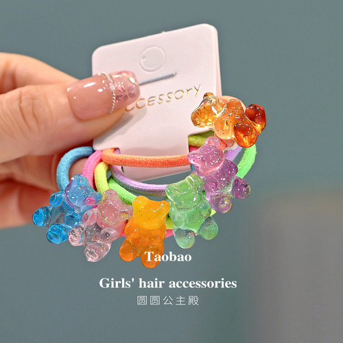 6根可乐小熊儿童小发圈宝宝头绳