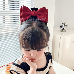 大号双面缎面蝴蝶结抓夹学生碎发抓夹公主头顶发抓夹公主头纱