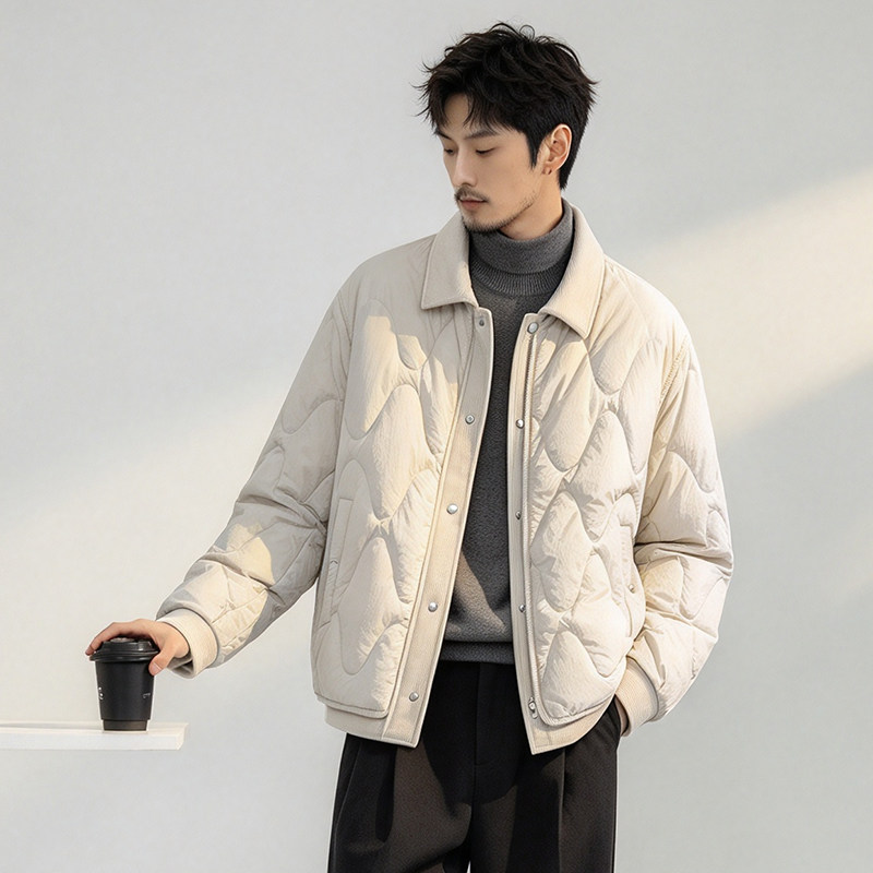 纯色简约大码宽松羽绒服情侣款潮