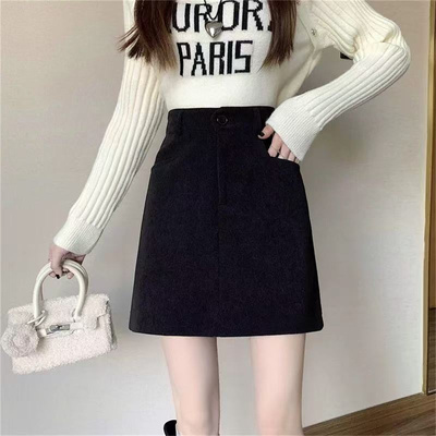 大码女装灯芯绒半身裙女秋冬