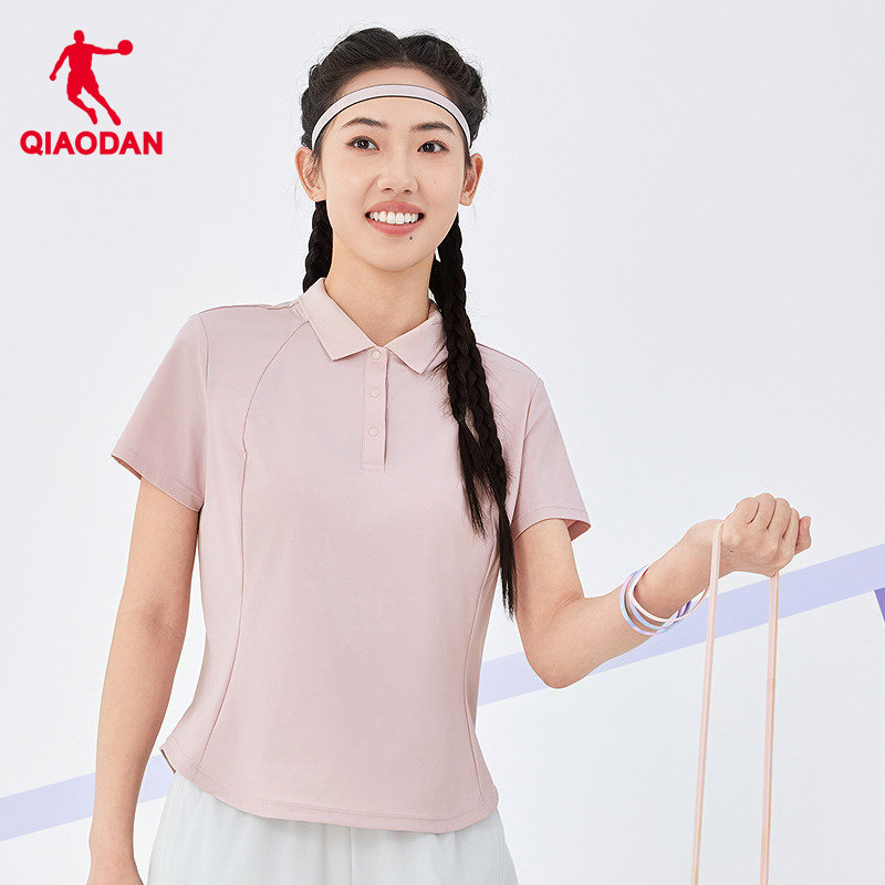 乔丹翻领T恤女2026夏季新款冰感透气防晒短T女运动POLO衫翻领短袖