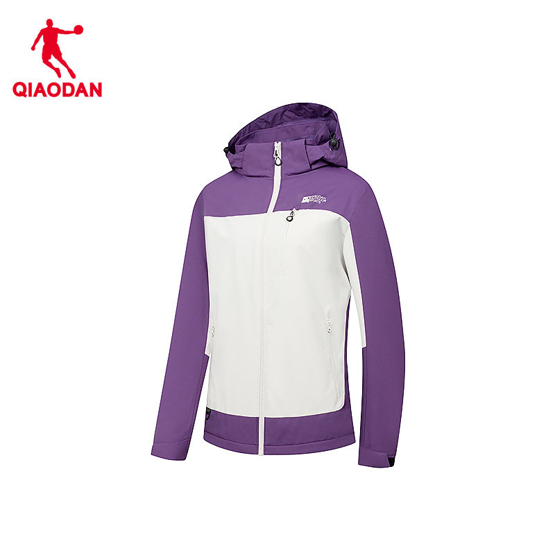 商场同款|乔丹女款加绒风衣女2026冬季连帽运动冲锋外套保暖衣服