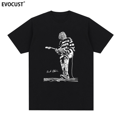 Kurt Cobain短袖T恤科特柯本Nirvana涅槃乐队复古人物印花男女INS