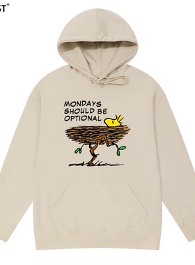 Woodstock史努比帽衫小鸟花生漫画卡通男女休闲情侣男女连帽卫衣