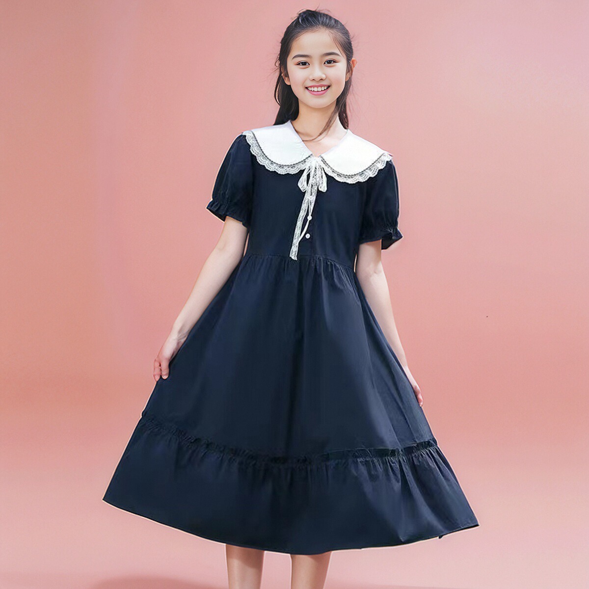 娃娃领连衣裙夏装仙女裙子