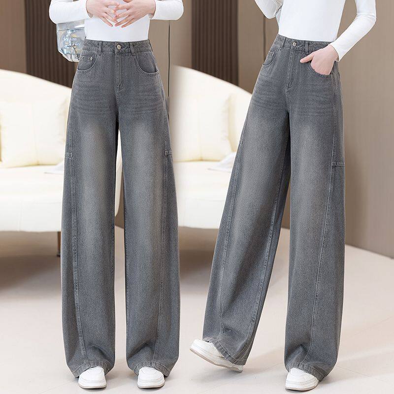 美式复古弯刀牛仔裤女2026春秋季新款宽松显瘦松弛感香蕉休闲裤子