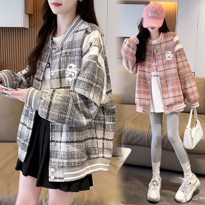 美式棒球服外套女宽松夹克上衣