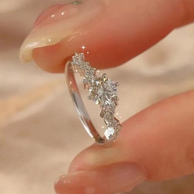 IGI培育钻石戒指18K金CVD1克拉婚戒HPHT河南人工钻戒繁星女戒NGTC