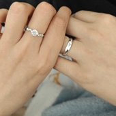 赫圣18K白金GIA天然钻石钻戒裸钻婚戒定制