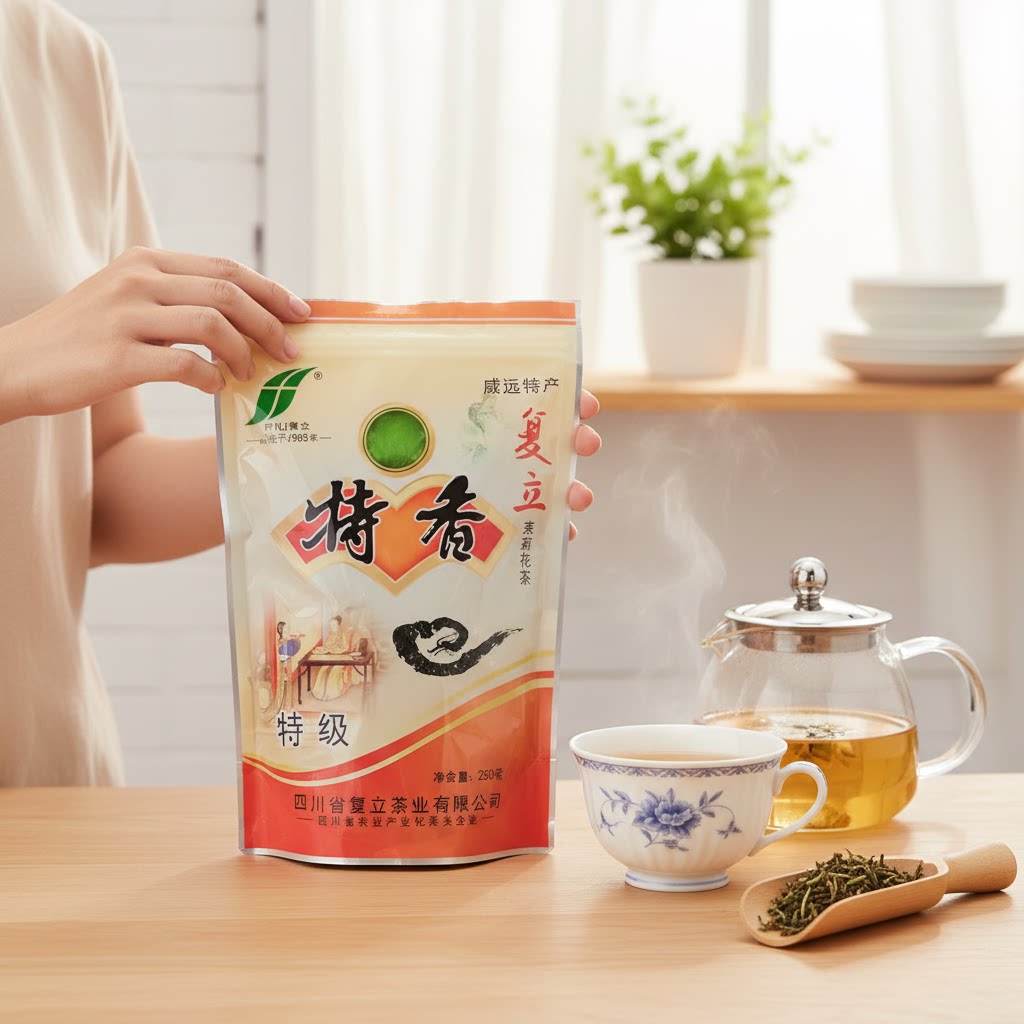 包邮四川特产高山云雾茉莉花茶复立袋装复立特香250克茉莉花茶