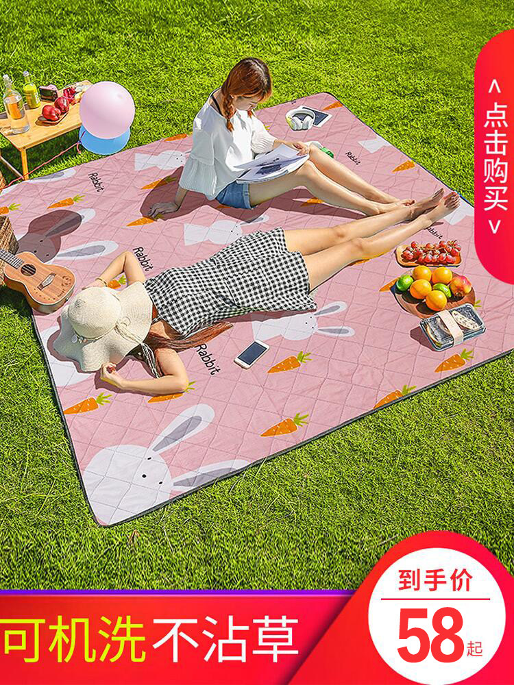 Picnic mat Moisture proof mat thickened outdoor outing portable picnic cloth Lawn waterproof mat Picnic mat ins wind