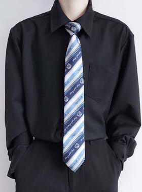 八音符男款衬衫DK长袖黑色基础款春秋潮流衬衣女生学生JK制服上衣