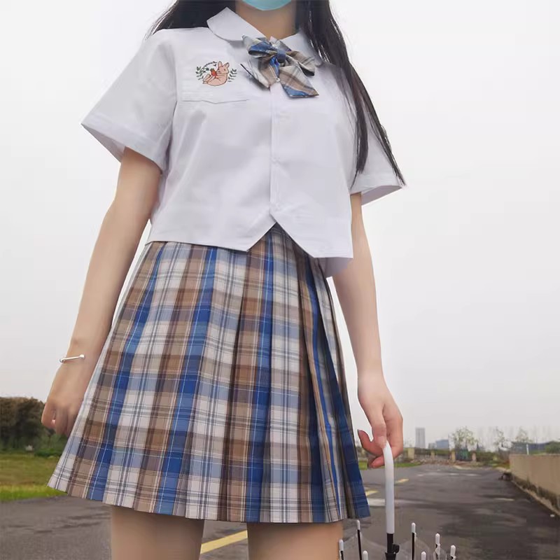 卡布奇诺八音符原创JK制服女格子裙百褶裙短裙高腰校服正统现货夏