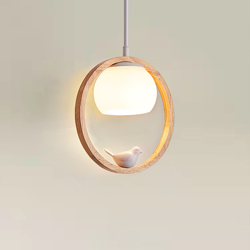 床头吊线灯北欧木艺卧室小吊灯日式单头三头小鸟创意艺术餐厅灯具,家装灯饰光源,餐厅吊灯,淘宝优惠券,粉丝福利购,淘宝优惠卷