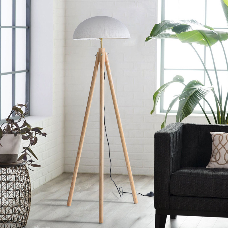 宣纸落地灯中古风三脚实木立式台灯客厅沙发旁餐厅民宿创意网红灯