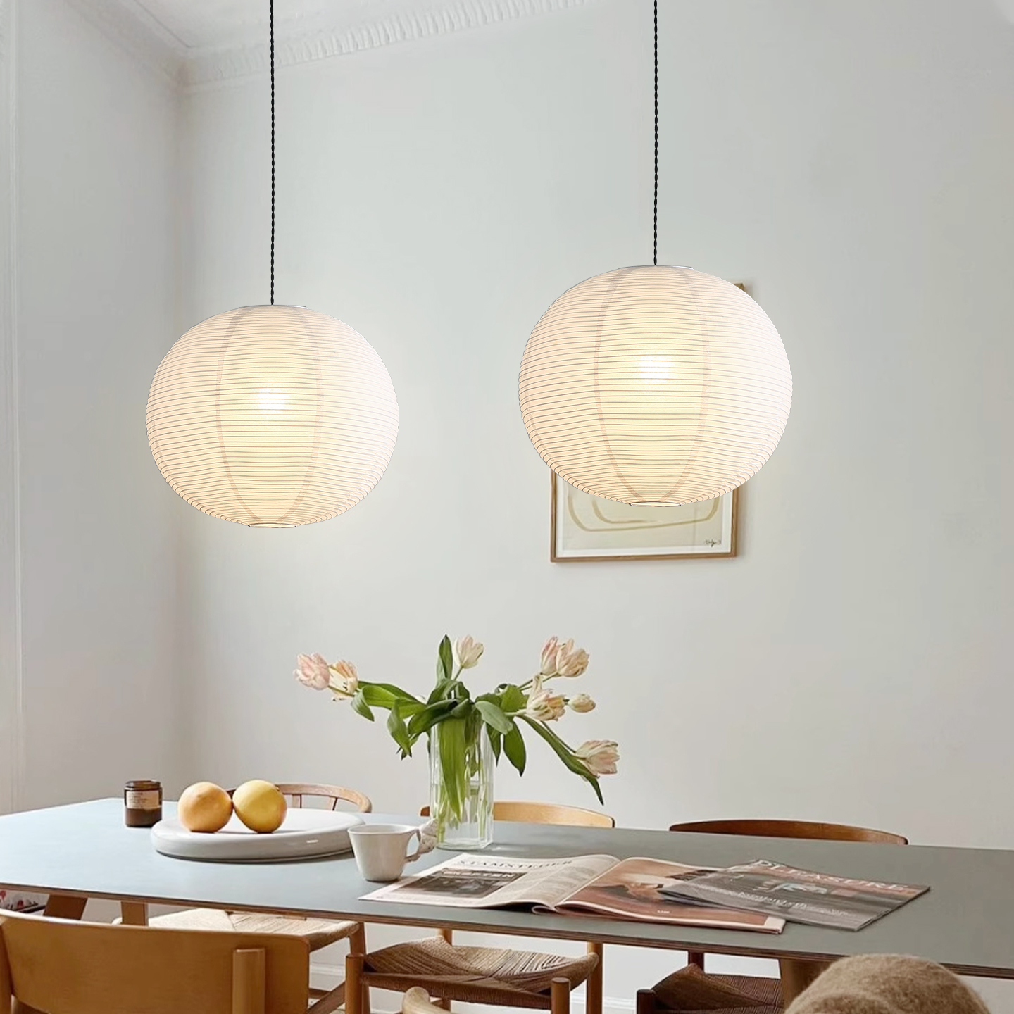 木苏宣纸吊灯日式侘寂风野口勇灯